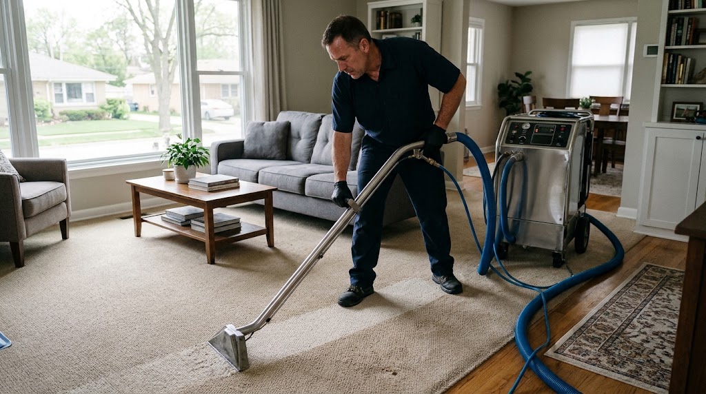 Carpeted living area illustrating the importance of professional carpet cleaning
